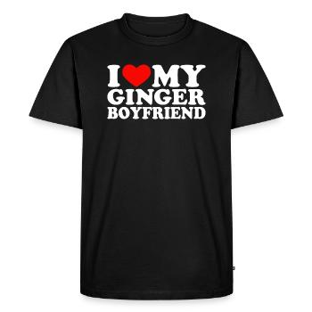 I Love My Ginger Boyfriend I Heart My Redhead BF - T-shirt Premium bio Homme - noir - Devant - Nico (187cm)