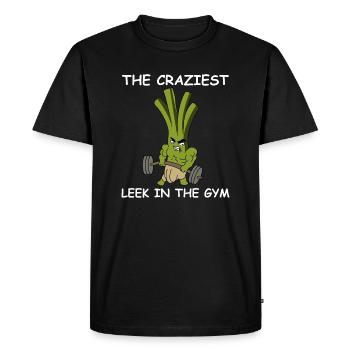 Le poireau le plus flagrant de la salle de sport | Fitness, Entraînement - T-shirt Premium bio Homme - noir - Devant - Nico (187cm)