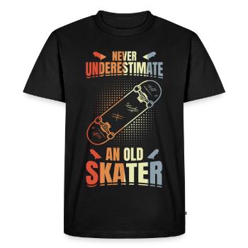 Never underestimate an old skater - Men's Premium Organic T-Shirt - black - Front - Nico (187cm)