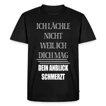 Je ne souris pas parce que je t’aime bien - T-shirt Premium bio Homme - noir - Devant - Nico (187cm)