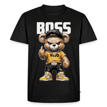 BAAS Bear - Streetwear Teddy Beer Design - Men's Premium Organic T-Shirt - black - Front - Nico (187cm)