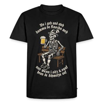 Wherever I go and stand, my bones hurt - Skeleton - Men's Premium Organic T-Shirt - black - Front - Nico (187cm)