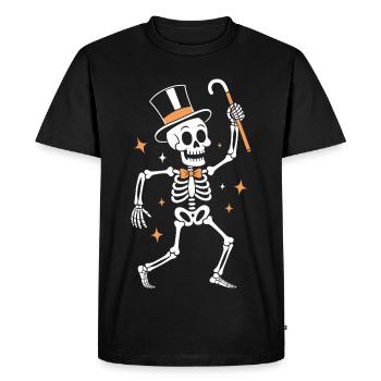 Élégant percussionniste squelette en chapeau haut de forme - T-shirt Premium bio Homme - noir - Devant - Nico (187cm)
