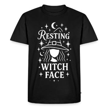 Resting Witch Face Halloween Costume Design - Men's Premium Organic T-Shirt - black - Front - Nico (187cm)