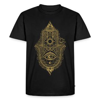 Hamsahand Spirituality Sacred Geometry - Men's Premium Organic T-Shirt - black - Front - Nico (187cm)