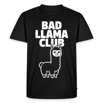 Club Bad Llama – Lama Espiègle - T-shirt Premium bio Homme - noir - Devant - Nico (187cm)