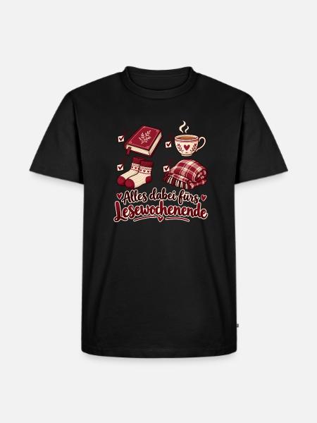 Alles dabei fürs gemütliche Lesewochenende - Männer Premium Bio T-Shirt - Schwarz