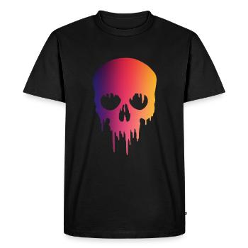 Melting Skull paint - T-shirt Premium bio Homme - noir - Devant - Nico (187cm)