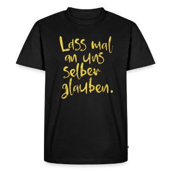 Croyons en nous-mêmes. - T-shirt Premium bio Homme - noir - Devant - Nico (187cm)