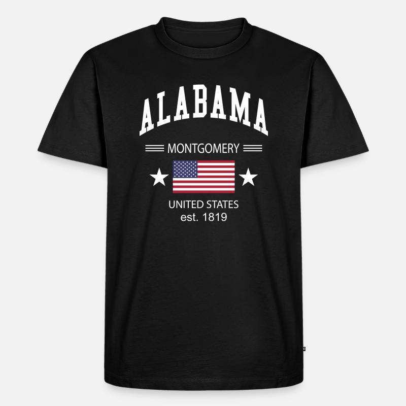 Alabama - Männer Premium Bio T-Shirt - Schwarz