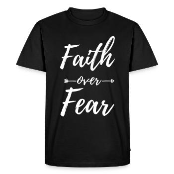 La foi plutôt que la peur - T-shirt Premium bio Homme - noir - Devant - Nico (187cm)