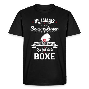 Sous-estimer un quadragénaire qui fait de la boxe - T-shirt Premium bio Homme - noir - Devant - Nico (187cm)