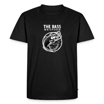 The Bass Fish Whisperer - Men's Premium Organic T-Shirt - black - Front - Nico (187cm)