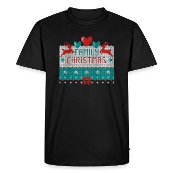 Family Familie Weihnachten Ugly Christmas - Männer Premium Bio T-Shirt - Schwarz - Vorne - Nico (187cm)