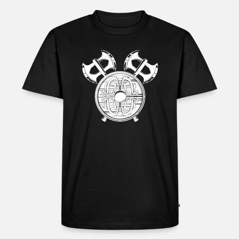 Wikinger - Männer Premium Bio T-Shirt - Schwarz