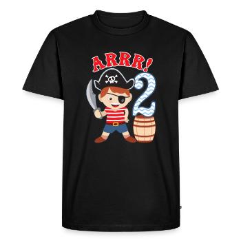 2nd birthday little pirate 2 years old pirates - Men's Premium Organic T-Shirt - black - Front - Nico (187cm)