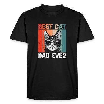 Meilleur papa chat de tous les temps - T-shirt Premium bio Homme - noir - Devant - Nico (187cm)