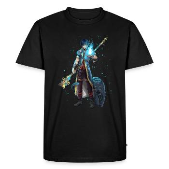 Warrior man master of fire - Men's Premium Organic T-Shirt - black - Front - Nico (187cm)