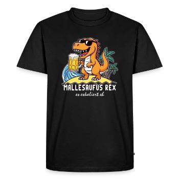 Malle Mallesaufus Rex Lustiges Mallorca Party - Männer Premium Bio T-Shirt - Schwarz - Vorne - Nico (187cm)