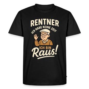 Pensioner - I'm out - Men's Premium Organic T-Shirt - black - Front - Nico (187cm)