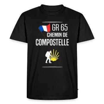 Chemin de compostelle - T-shirt Premium bio Homme - noir - Devant - Nico (187cm)
