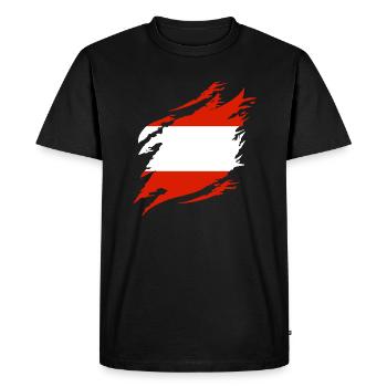 Drapeau de l’Autriche Drapeau autrichien AT - T-shirt Premium bio Homme - noir - Devant - Nico (187cm)