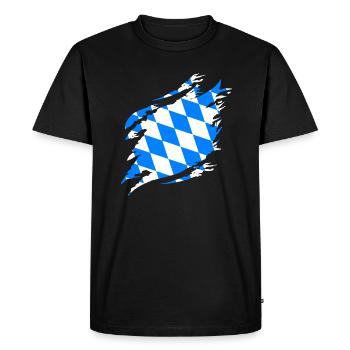 Bavaria Flag Used Look Bavarian Flag Vintage - Men's Premium Organic T-Shirt - black - Front - Nico (187cm)