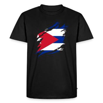 Cuba Flag Caribbean Holiday Cuba Travel Havana - Men's Premium Organic T-Shirt - black - Front - Nico (187cm)