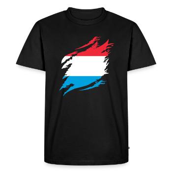 Drapeau luxembourgeois Drapeau luxembourgeois Accueil - T-shirt Premium bio Homme - noir - Devant - Nico (187cm)