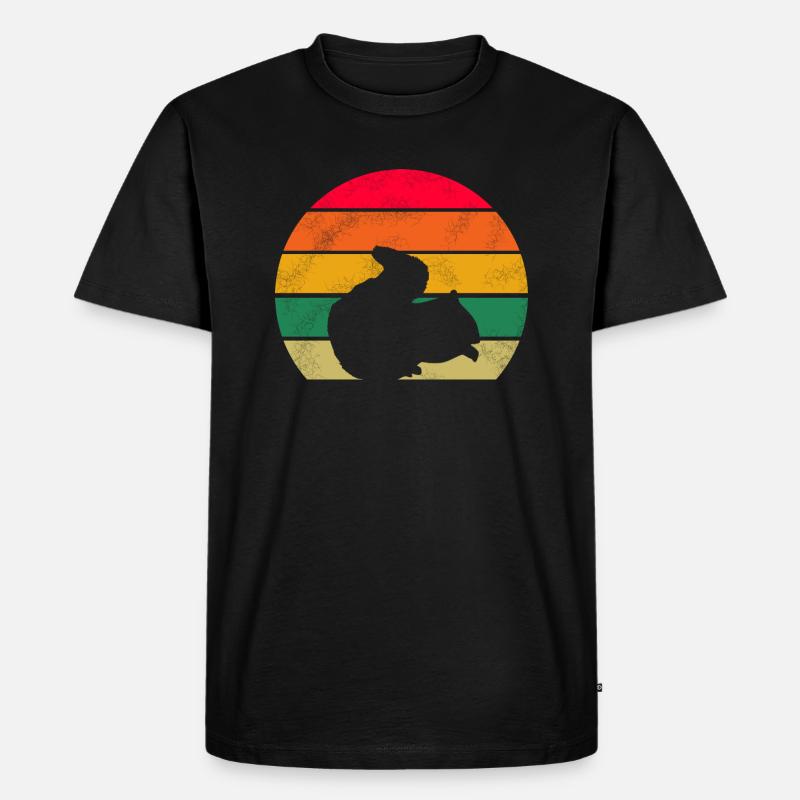 Grunge Wald Tier Retro Eichhörnchen - Männer Premium Bio T-Shirt - Schwarz