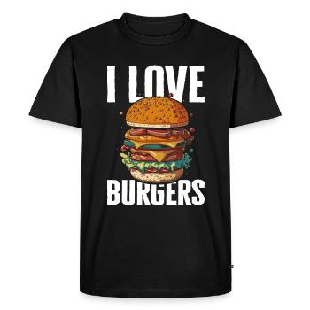I love burgers - burger lover saying - Men's Premium Organic T-Shirt - black - Front - Nico (187cm)