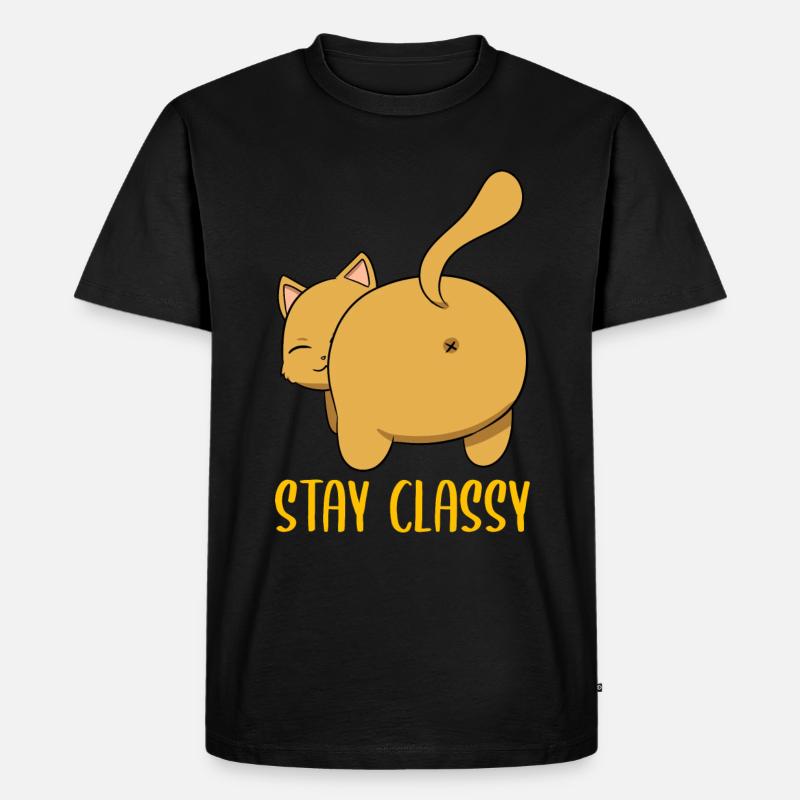 Stay Classy Katzenmama - Männer Premium Bio T-Shirt - Schwarz