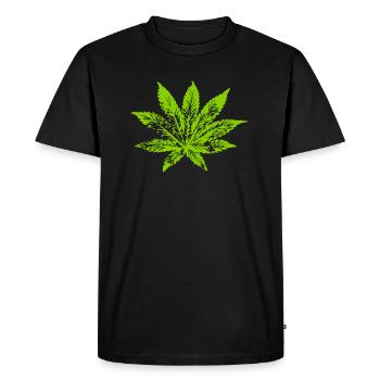 feuille de cannabis 078 - T-shirt Premium bio Homme - noir - Devant - Nico (187cm)