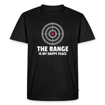 Range is my happy place Target Shooting range - Men's Premium Organic T-Shirt - black - Front - Nico (187cm)