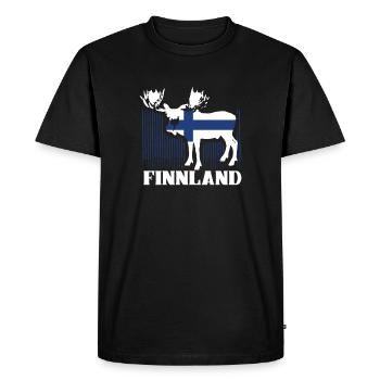 Drapeau finlandais orignal finlande drapeau scandinavie - T-shirt Premium bio Homme - noir - Devant - Nico (187cm)