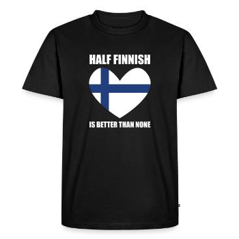 Half Finnish Is Better Than None Gift Idea - Men's Premium Organic T-Shirt - black - Front - Nico (187cm)