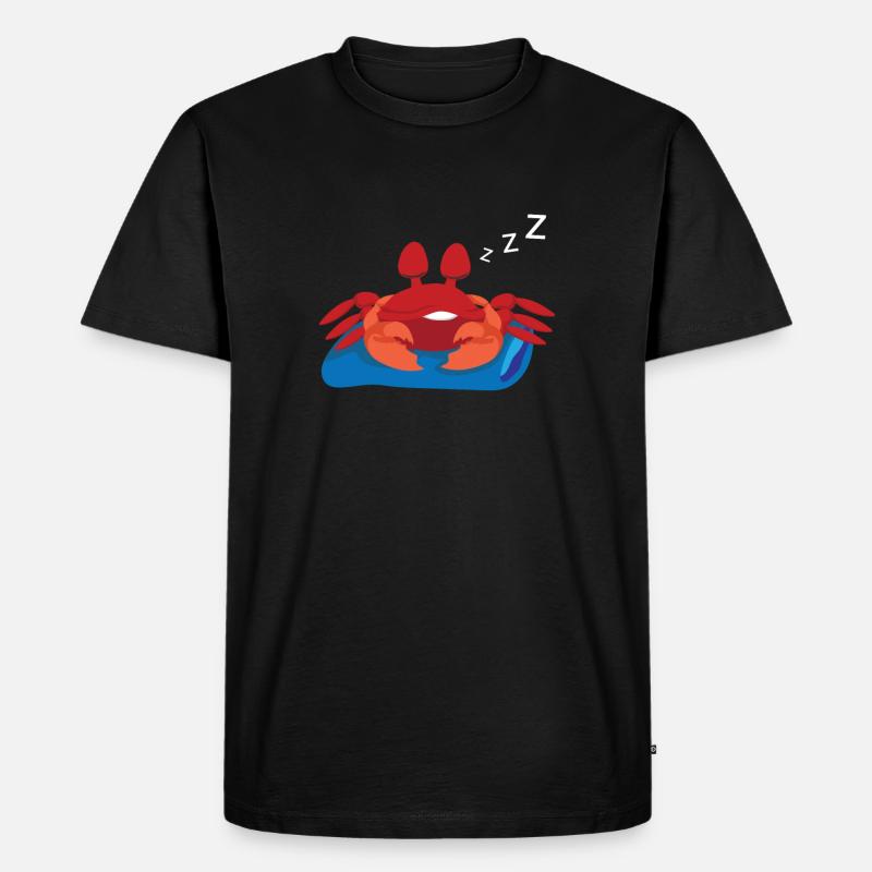 Crab Sleeping - Männer Premium Bio T-Shirt - Schwarz