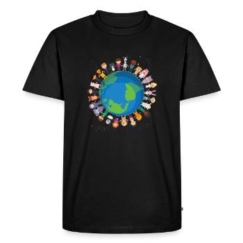 Idée cadeau internationale dans le monde contre le racisme - T-shirt Premium bio Homme - noir - Devant - Nico (187cm)