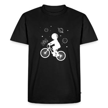 Fahrrad Weltall Space Galaxie Geschenkidee Radeln - Männer Premium Bio T-Shirt - Schwarz - Vorne - Nico (187cm)