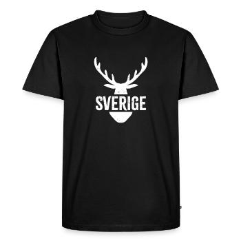 Idée cadeau Sverige Suède renne élan maison - T-shirt Premium bio Homme - noir - Devant - Nico (187cm)