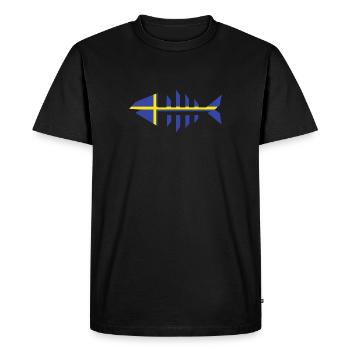 Schweden Fisch coole Geschenkidee Sverige Fahne - Men's Premium Organic T-Shirt - black - Front - Nico (187cm)