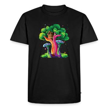 Cadeau de couleur vive de la forêt arbre forêt sauvage coloré - T-shirt Premium bio Homme - noir - Devant - Nico (187cm)