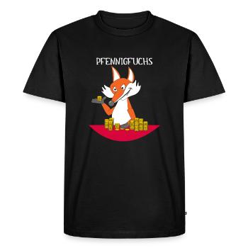 Pfennigfuchs Idée cadeau argent jeu de mots drôle - T-shirt Premium bio Homme - noir - Devant - Nico (187cm)