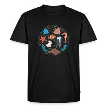 Animaux marins En eau profonde Poissons Mollusques Bivalves - T-shirt Premium bio Homme - noir - Devant - Nico (187cm)