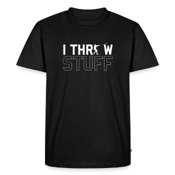 Je lance des trucs Hammer Thrower Hammer Throw Shirt - T-shirt Premium bio Homme - noir - Devant - Nico (187cm)