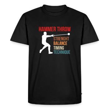 Lancer de marteau Lancer de marteau Lancer de marteau - T-shirt Premium bio Homme - noir - Devant - Nico (187cm)