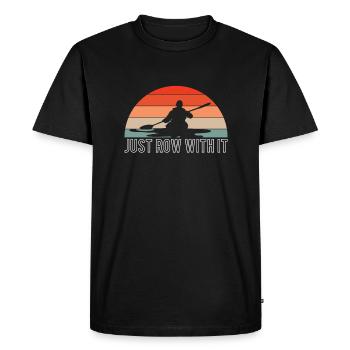 Vintage Retro Just Row It Kayaker Shirt - T-shirt Premium bio Homme - noir - Devant - Nico (187cm)