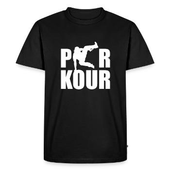 Parkour Shirt Gift - Men's Premium Organic T-Shirt - black - Front - Nico (187cm)