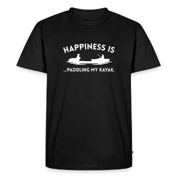 Le bonheur est de pagayer mon cadeau de chemise de kayak - T-shirt Premium bio Homme - noir - Devant - Nico (187cm)