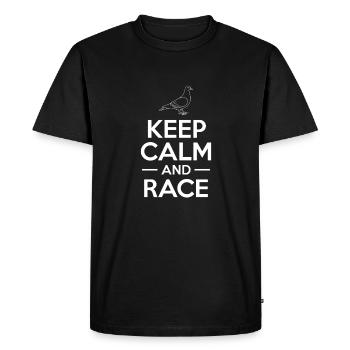Garder calme et race Pigeon Shirt cadeau - T-shirt Premium bio Homme - noir - Devant - Nico (187cm)